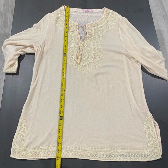 Women’s Calypso St. Barth Cream Velvet Tunic - Picture 8 of 9